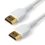 StarTech.com RHDMM2MPW HDMI 2.0 - 4K 60Hz HDMI Cable - 2m - White Premium Certified - Ethernet - Durable - High Speed - UHD 4K 60Hz - HDR - Rugged - Aramid Fiber - TPE - Ultra HD Monitors - TVs - Displays