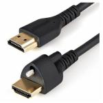 StarTech.com HDMM1MLS 4K 30Hz - Locking Screw HDMI Cable with Ethernet - 1m (3ft) - Black HDMI Cable with Locking Screw 4K - Male to Male - Ethernet