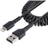 StarTech.com RUSB2ALT50CMBC USB 2.0 - 480Mbps USB-A to Lightning Cable - 50cm - Black MFi Certified - Coiled - iPhone Charger Cable - Durable TPE jacket - Aramid Fiber - Heavy Duty StarTech.com RUSB2ALT50CMBC USB 2.0 - 480Mbps USB-A to Lightning Cable - 50cm - Black MFi Certified - Coiled - iPhone Charger Cable - Durable TPE jacket - Aramid Fiber - Heavy Duty