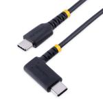 StarTech.com R2CCR-30C-USB-CABLE USB 2.0 - 480Mbps - 60W - 3A USB-C Cable - 30cm - Black Right Angle - 60W PD - USB 2.0 - Rugged Aramid Fiber - USB-C Charging Cable - Angled