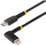 StarTech.com RUSB2CLTMM2MR USB 2.0 - 480Mbps USB-C to Lightning Cable - 2m - Black MFi Certified - Angled - USB-C to Lightning Cable - 6ft