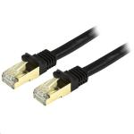 StarTech C6ASPAT1BK 0.3 m CAT6a Ethernet Cable - 10 Gigabit Shielded Snagless RJ45 100W PoE Patch Cord - 10GbE STP Category 6a Network Cable w/Strain Relief - Black Fluke Tested UL/TIA Certified
