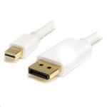 StarTech.com MDP2DPMM2MW 4K x 2K Mini DisplayPort to DisplayPort 1.2 Cable - 2m (6ft) - White 4K x 2K UHD Mini DP to DP Cable for monitor / mDP to DP Converter Cord - Male to Male