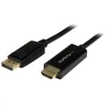 StarTech DP2HDMM2MB 2m (6ft) DisplayPort to HDMI Cable - 4K 30Hz - DisplayPort to HDMI Adapter Cable - DP 1.2 to HDMI Monitor Cable Converter - Latching DP Connector - Passive DP to HDMI Cord