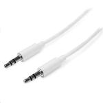 StarTech.com MU3MMMSWH 3.5mm Stereo Audio Cable - 3m - White Slim - Male to Male