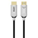 Unitek C11092A-15M  15m HDMI 4K Fibre Optic 2.0 Cable with 24K Gold-plated Connectors. SupportsHDR,ARC, & HDCP 2.2, 30AWG in 4.7mm OD, Supports High Speed 18Gbps, Space Grey Connectors.