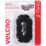 Velcro VEL25568 22mm Stick On Hook &   Loop Dots - Pack of 40 - Designed for General Purpose Simple and Mess-Free - Attach Light Weight Items up To 500g - Perfect for Art, Remote Controls, Signs etc. Black