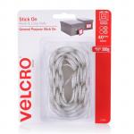 Velcro VEL25569 22mm Stick On Hook &   Loop Dots. Pack of 40. Designed for General Purpose Simple and Mess-Free. Attach Light Weight Items up To 500g. Perfect for Art, Remote Controls, Signs etc. White