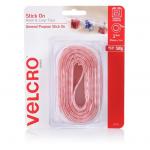 Velcro VEL25571 25mm x 1m Stick On     Hook & Loop Tape, Designed for General Purpose Simple and Mess-Free, Attach Light Weight Items up To 500g, Perfect for Art, Storage Boxes, Signs etc - White