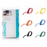 Velcro VEL93007 Cable Management Tie - 20.3cm - Multi-coloured - 60 Pack One-Wrap - Pre-cut - Reusable - 10 Ties Per Colour