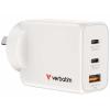 Verbatim 67016 3 Port 65W USB-A / C GaN Charger - White 95% PCR Verbatim 67016 3 Port 65W USB-A / C GaN Charger - White 95% PCR