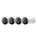 TP-Link Tapo C425 4MP/2K+ Outdoor Wire-Free Battery Camera - 4 Pack 10000mAh Battery / Color Night Vision /Two-way Audio / Local Storage via MicroSD up to 512GB / Built-in Siren