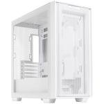 ASUS PRIME A21 WHITE Micro Tower for MATX CPU Cooler Support Upto 165mm, GPU Support Upto 380mm, 4x PCI Slot, 360mm Rad Supported, Front I/O: 2x USB, HD Audio