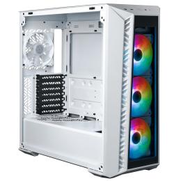 Cooler Master MasterBox 520 White ATX MidTower Gaming Case Tempered Glass CPU Cooler Support Upto 165mm, GPU Upto 410mm, 7XPCI Slots, 360mm Radiator Supported, 3X120mm A-RGB Fan Pre-installed, Front I/O: 1XUSB, 1XType C, HD Audio,