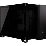 Corsair 2500X Black MATX  Gaming Case Tempered Glass CPU Cooler Support Upto 180mm, GPU Support Upto 400mm, 360mm Rad Supported, 4x PCI (4 vertical with accessory) - Front 1x Type C, 2x USB, HD Audio