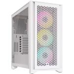 Corsair iCUE 4000D RGB Airflow True White ATX MidTower Gaming Case Tempered Glass, 3 X ARGB Fan and Controller Pre-installed, CPU Cooler Support Upto 170mm, GPU Support Upto 360mm, 360mm Radiator Supported, 7+2 (Horizontal) PCI Slot, Front