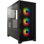 Corsair iCUE 4000X RGB Black ATX MidTower Gaming Case Tempered Glass, CPU Cooler Supports Upto 170mm, Graphs Card Supports Upto 360mm, 7+2 (Vertical) PCI Slots, 360 Rad Supported, Front: 1XUSB, 1XType C, HD Audio. NO PSU