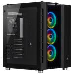 Corsair Crystal Series 680X RGB Black Edition ATX MidTower Gaming Case Tempered Glass, CPU Cooler Support 180mm, GPU Support 330mm, 360mm Rad Supported 8+2 (vertical) PCI Slots, Front 2x USB 3.0, 1x Type C, HD Audio
