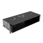 Dynamix HWMB200-2U 2U 200mm Deep 19" Fully Enclosed Hinged Wall Mount Bracket. Includes Lid and Base Panels.Incorparates Side Venting and Rear Cable Entry Plus Knock Outs on Top, Bottom & Sides. Black Colour