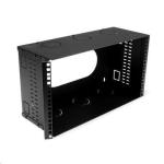 Dynamix HWMB200-6U 6U 200mm Deep 19" Fully Enclosed Hinged Wall Mount Bracket. Includes Lid and BasePanels.Incorparates Side Venting and Rear Cable Entry Plus Knock Outs on Top, Bottom & Sides. Black Colour