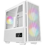DEEPCOOL CH360 DIGITAL ARGB White Mini Tower for ITX, mATX Tempered Glass, 2 x 140mm 1 X120mm ARGB Fans Pre-Installed, CPU Cooler Support up to 165mm, GPU Support up to 320mm, 4 x PCI Slot, 360mm Rad Supported, Front I/O: 1x USB,1 X Type-C,