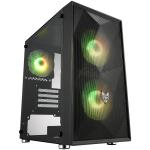 FSP CST130A Black mATX Mini Tower Case 3x 120mm Fixed RGB Fan Pre-installed, CPU Cooler Support up to 165mm, Graphics Card Support up to 300mm, 4x PCI Slot, 240mm Rad Supported, Front I/O: 2x USB, HD Audio