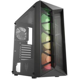 FSP CMT211A Black ATX Tower Case 4 x 120mm Fan Pre-installed, CPU Cooler Support up to 160mm, Graphics Card Support up to 320mm, 7x PCI Slot , Front I/O: 2x USB 2.0 1 X USB 3.0