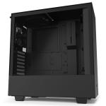 NZXT H510 Compact Matte Black ATX MidTower Gaming Case Tempered Glass, CPU Cooler Supports Upto 165mm, Video Card Supports Upto 381mm, 280mm Rad Supported, 7X PCI Slots, Front 1X USB 3.0, 1XType C,  HD Audio, NO PSU