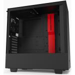 NZXT H510i Compact Matte Red/Black RGB ATX MidTower Gaming Case Tempered Glass, CPU Cooler Supports Upto 165mm, Video Card Supports Upto 381mm, 280mm Rad Supported, 7+2 (Vertical) X PCI Slots, Front 1X USB 3.0,1XType C,  HD Audio, NO PSU