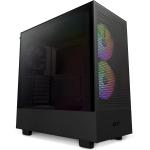 NZXT H5 Black Flow RGB Edition ATX MidTower Gaming Case Tempered Glass, CPU Cooling Support Upto 165mm, GPU Support Upto 365mm, 280mm Rad Supported, 7x PCI Slots, Front I/O: 1xUSB, 1xType C, HD Audio