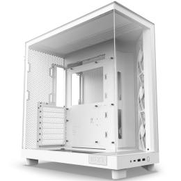 NZXT H6 Flow White ATX MidTower Gaming Case Tempered Glass, Dual Chamber, Front 3x120mm Fans Pre-Installed, CPU Cooler Support Upto 163mm, GPU Support Upto 365mm, 7x PCI, 360mm Radiator Supported, Front I/O: 2x USB, 1x Type C, HD Audio