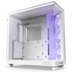 NZXT H6 Flow RGB White ATX MidTower Gaming Case Tempered Glass, Dual Chamber, Front 3x120mm RGB Fans Pre-Installed, CPU Cooler Support Upto 163mm, GPU Support Upto 365mm, 7x PCI, 360mm Rad Supported, Front I/O: 2x USB, 1x Type C, HD Audio