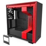 NZXT H710 Premium Matte Black/Red Edition ATX MidTower Gaming Case Tempered Glass, CPU Cooler Supports Upto 185mm, Video Card Supports Upto 413mm, 280mm Rad Supported, 7X PCI Slots, Front 2XUSB3.0, 1XType C, HD Audio, NO PSU