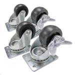 Dynamix RACW-4PK 4pk Cabinet Castor Wheels.          2.5" fits both RSR & RST cabinets Includes 2wheels with brakes and 2 without.