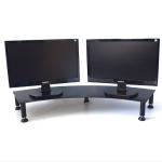 Fluteline Dual Monitor Stand - Black - Board Size 900mm x 260mm, - Height Adjustable Range 120mm-190mm