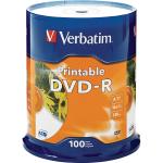 Verbatim 95153 DVD-R 100Pk Spindle white InkJet Printable 4.7GB 16x