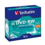 Verbatim 95044 DVD-RW - 5 Pack 4.7GB Jewel Case 2x