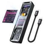 Dockcase Chizha Explorer Edition Smart 2280 M.2 NVMe SSD Enclosure - Matte Black 1.33" Screen, 10 Sec Power Loss Protection, 10Gbps USB-C 3.2 G2, D-Key Button, Up to 4TB Aluminum Alloy with Tempered Glass case