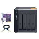 QNAP TL-D400S 4-Bay JBOD Storage Enclosure, Includes QXP-400eS PCIe Card and 1x MiniSAS Cables