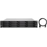 QNAP TL-R1200C-RP 12-Bay 2RU Rackmount USB3.2 Gen2 JBOD Storage Enclosure, Dual Redundant Power Supplies, Rails not included