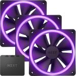 NZXT F120 RGB DUO Black 120mm Dual Sided RGB Fan, Triple pack with RGB Controller