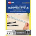 AVERY Divider 10 Tab Unpunched Translucent with Labels A4