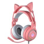 PowerPlay Cat RGB Gaming Headset - Pink