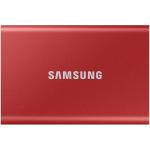Samsung T7 2TB Portable External SSD - Metallic Red USB 3.2 Gen2 (10Gbps) - Read up to 1050MB/s - Password Protection