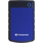 Transcend StoreJet 25H3 2TB Portable External HDD - Blue 2.5" - USB 3.0 - Durable Anti-shock Silicon Outer Shell - Military-Grade Shock Resistance