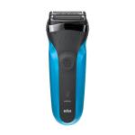 Braun Series 3 310S Wet & Dry shaver with 3 flexible blades, black / blue Rechargeable long-life NiMH batteries. Full charge in 1 hour for 30 min trimming and shaving