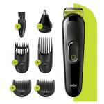 Braun MGK3221 6-in-1 trimmer (Black) - includes beard trimmers, ear & nose trimmer, hair trimmers, Up to 50 minutes run time Lifetime sharp blades for even beard trimming & hair clipping