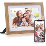 NoBrand Smart 10.1" WIFI Digital Photo Frame Wooden , Play Video & Pictures 16GB Storage - Touch Panel - Smart Frameo App Support - Android & IOS Support - UP to 32GB SD Card