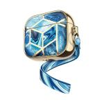 i-Blason Cosmo Case for AirPods 3rd Gen - Marble Ocean Blue - with wrist strap - Premium & beautiful protective fashion case for Apple AirPods 3rd Generation
