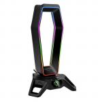 Vertux HEXARACK.BLK Multi-Function Headphone     Stand with 3x USB-A Ports. Includes 3.5mm Headphone & Microphone